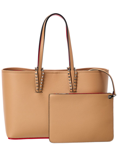 Shop Christian Louboutin Cabata Small Leather Tote In Brown