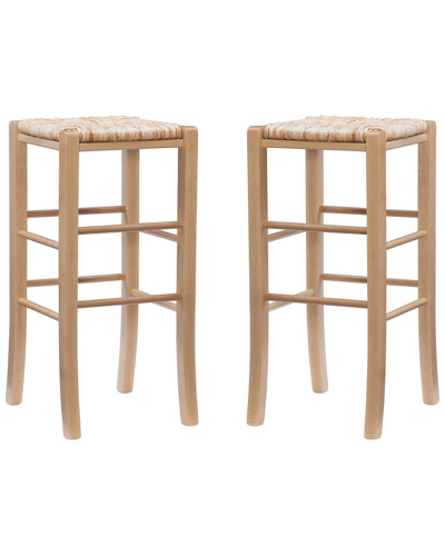 Shop Linon Furniture Linon Set Of 2 Gianna Backless Natural Barstools