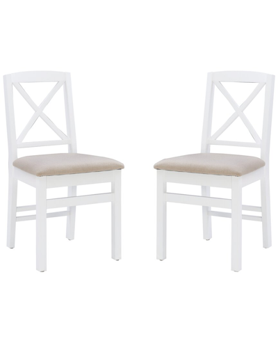 Shop Linon Furniture Linon Set Of 2 Triena X Back Dining Chairs In White
