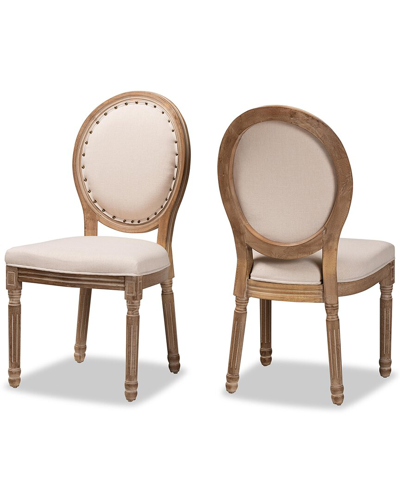 Shop Baxton Studio Louis Traditional French Inspired 2pc Dining Chair Set In Beige