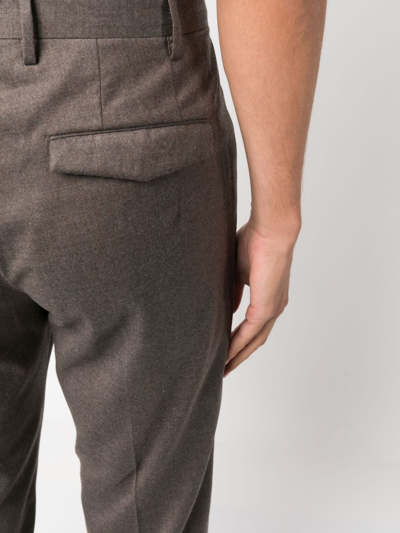 Pt Torino Mid-rise Tailored Trousers In Brown