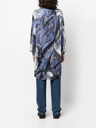 Moschino Graphic-print Long-sleeve Shirt In Blue
