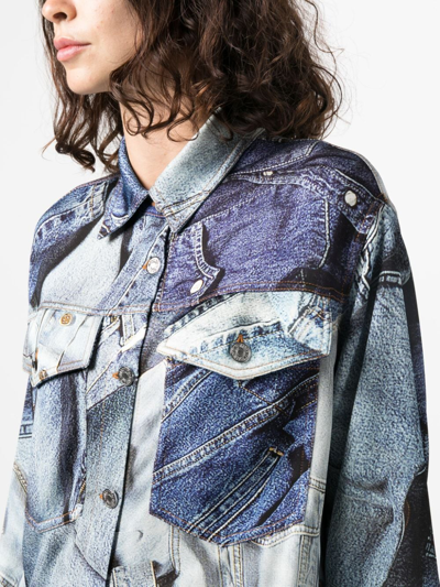 Moschino Graphic-print Long-sleeve Shirt In Blue