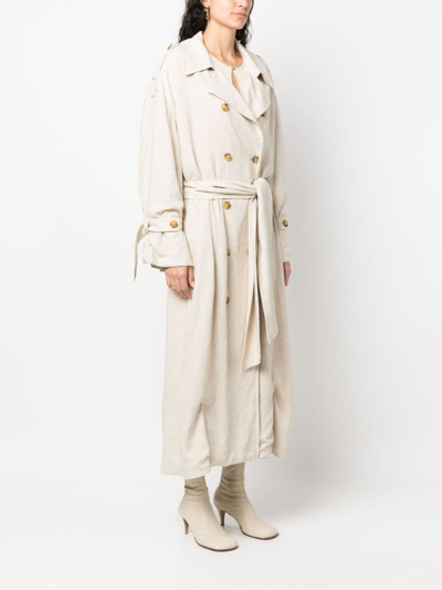 Shop By Malene Birger Alanise Double-breasted Trench Coat In Neutrals
