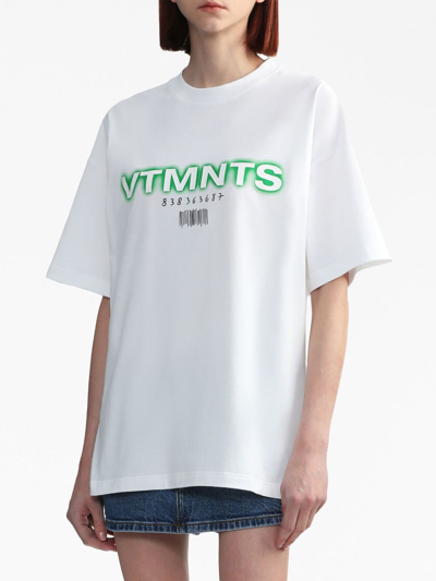 Shop Vtmnts Graphic Logo-print Cotton T-shirt In White