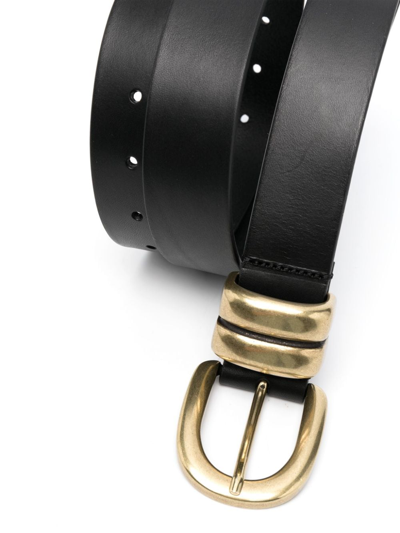 By Malene Birger Buckle Leather Belt In Black