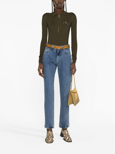 Shop Bally Cropped Straight-leg Jeans In Blue