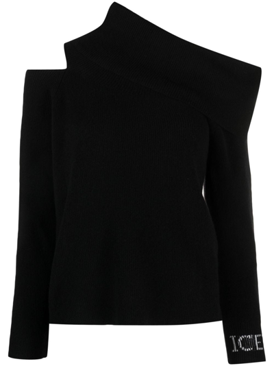 Shop Iceberg Logo-print Cut-out Detailing Jumper In Black