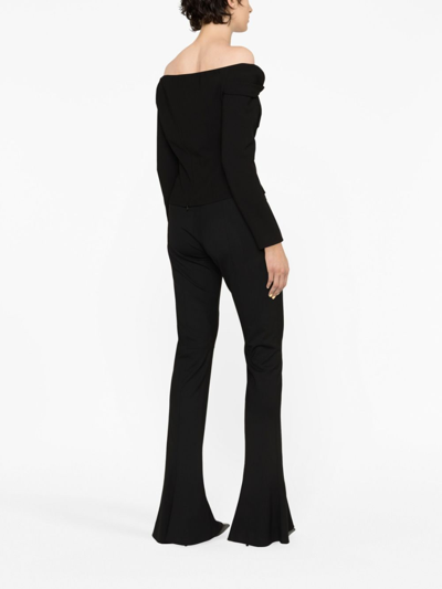 Magda Butrym Off-shoulder Wool-blend Top In Black