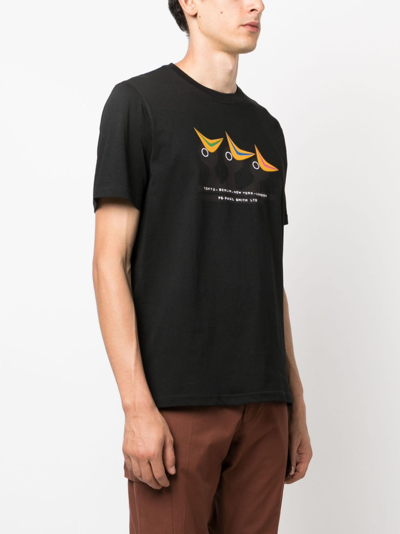 Shop Ps By Paul Smith Graphic-print Cotton T-shirt In Black