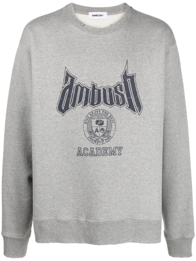 Shop Ambush Academy Cotton Sweatshirt In Grey