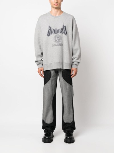 Shop Ambush Academy Cotton Sweatshirt In Grey