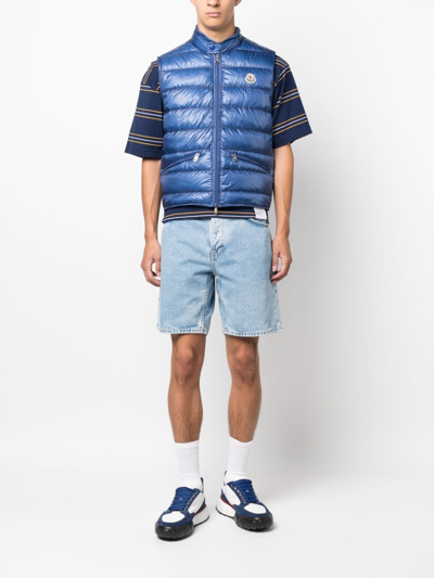 Shop Moncler Gui Logo-patch Puffer Gilet In Blue