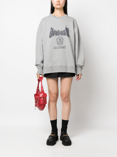 Shop Ambush Academy Cotton Sweatshirt In Grey