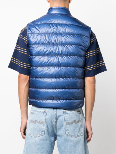 Shop Moncler Gui Logo-patch Puffer Gilet In Blue