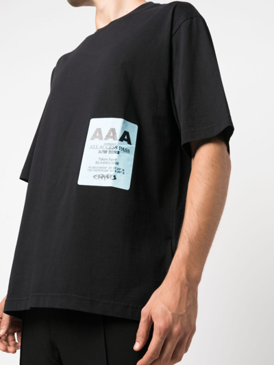 Shop Ambush Pass Graphic-print Cotton T-shirt In Black