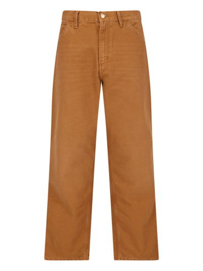 Shop Carhartt "single Knee" Pants In Brown