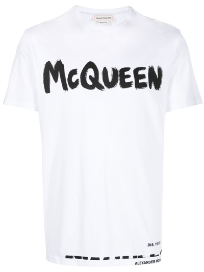 Shop Alexander Mcqueen T-shirt Logo In White