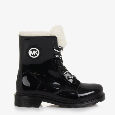 Shop Michael Kors Girls Glossy Black Ankle Boots