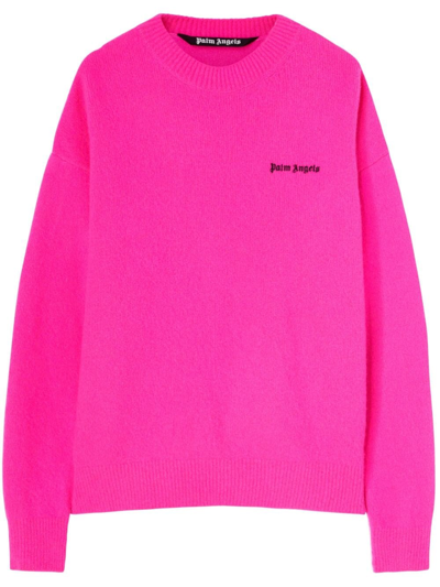 Shop Palm Angels Basic Logo Sweater In Pink