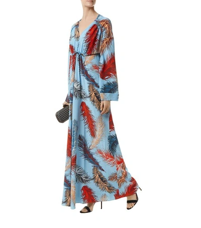Shop Emilio Pucci Feather Print Silk Maxi Dress