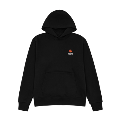 Shop Kenzo Boke Logo Hooded Cotton Sweatshirt In Black