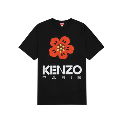 Shop Kenzo Boke Flower Printed Cotton T-shirt In Black