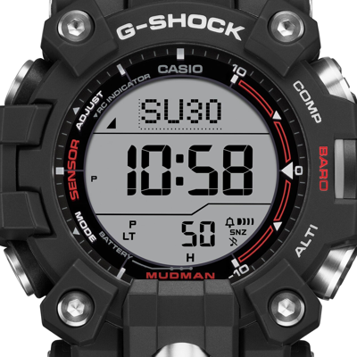 Pre-owned Casio G-shock Master Of Gw-9500-1jf Mudman Triple Sensor Radio Solar Watch