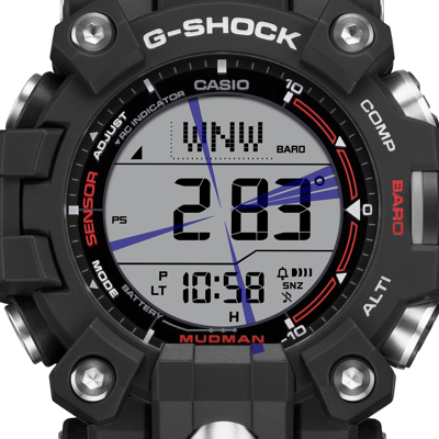 Pre-owned Casio G-shock Master Of Gw-9500-1jf Mudman Triple Sensor Radio Solar Watch