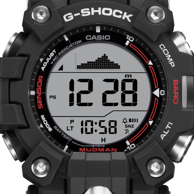 Pre-owned Casio G-shock Master Of Gw-9500-1jf Mudman Triple Sensor Radio Solar Watch