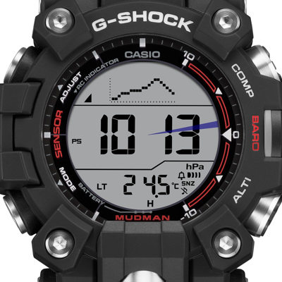 Pre-owned Casio G-shock Master Of Gw-9500-1jf Mudman Triple Sensor Radio Solar Watch
