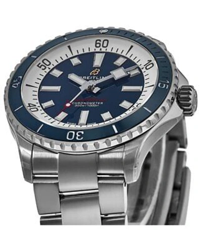 Pre-owned Breitling Superocean Automatic 42 Blue Dial Steel Men's Watch A17375e71c1a1