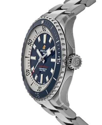 Pre-owned Breitling Superocean Automatic 42 Blue Dial Steel Men's Watch A17375e71c1a1