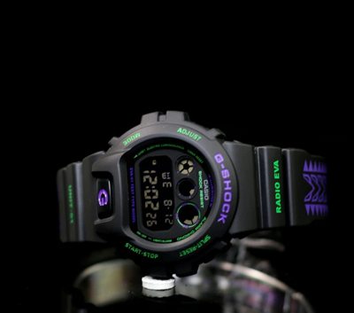 Pre-owned Casio Limited Edition  G-shock Evangelion Dw-6900fs Dw-6900 Radio Eva