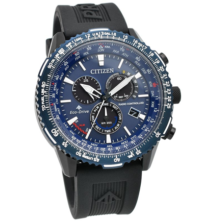 Pre-owned Citizen Promaster Air Blue Dial Sapphire Radio Controlled Eco-drive Cb5006-02l