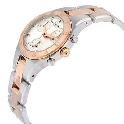 Pre-owned Baume & Mercier Baume And Mercier Linea Chronograph Silver Dial Ladies Watch 10016