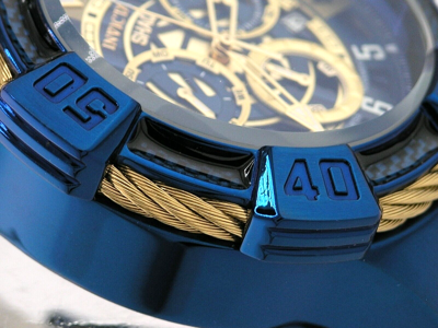 Pre-owned Invicta 37024 Shaq Blue Label Gold Dial Swiss Chronograph Watch 52mm