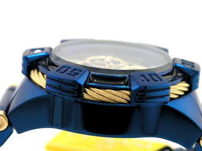 Pre-owned Invicta 37024 Shaq Blue Label Gold Dial Swiss Chronograph Watch 52mm