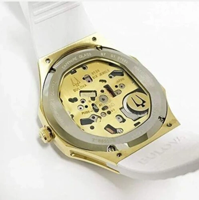 Pre owned Bulova Curv Women s Quartz Diamond Accent Exhibition Caseback 40 Mm Watch 98r237 ModeSens