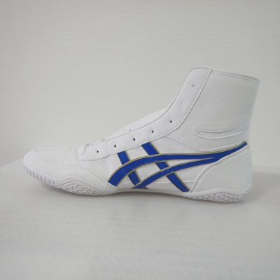 Pre-owned Asics Wrestling Shoes 1083a001 White Royal Blue Edge Gold Ex Eo Model Stock