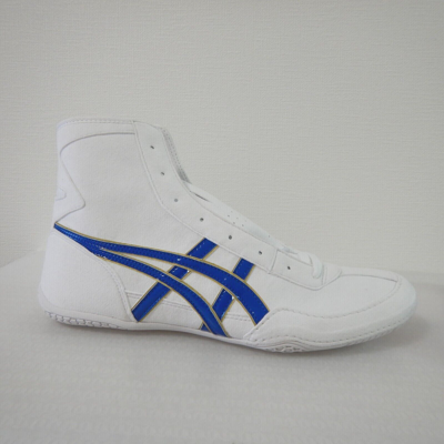 Pre-owned Asics Wrestling Shoes 1083a001 White Royal Blue Edge Gold Ex Eo Model Stock