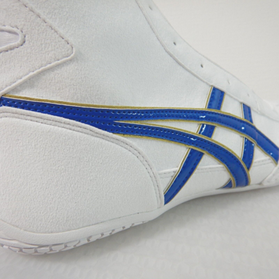 Pre-owned Asics Wrestling Shoes 1083a001 White Royal Blue Edge Gold Ex Eo Model Stock