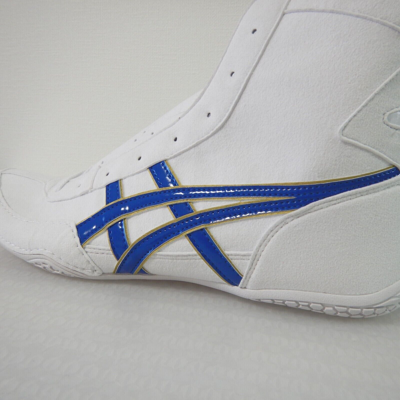 Pre-owned Asics Wrestling Shoes 1083a001 White Royal Blue Edge Gold Ex Eo Model Stock