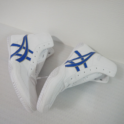 Pre-owned Asics Wrestling Shoes 1083a001 White Royal Blue Edge Gold Ex Eo Model Stock