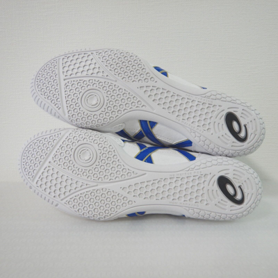 Pre-owned Asics Wrestling Shoes 1083a001 White Royal Blue Edge Gold Ex Eo Model Stock