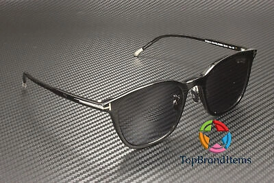 Pre-owned Tom Ford Ft0956 D 01d Plastic Shiny Black Smoke Polarized 52 Mm Men's Sunglasses In Gray