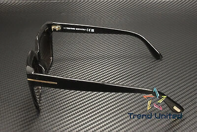Pre-owned Tom Ford Ft1030 01z Shiny Black Gradient Mirror Violet 53 Mm Women's Sunglasses In Purple