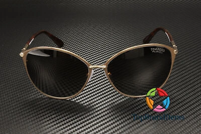 Pre-owned Tom Ford Ft0320 28h Penelope Rose Gold Brown Polarized 59 Mm Women's Sunglasses