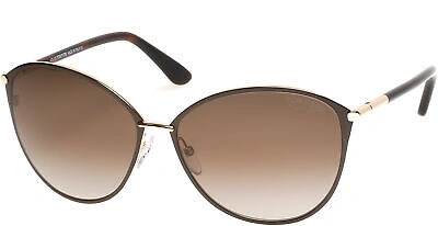 Pre-owned Tom Ford Ft0320 28h Penelope Rose Gold Brown Polarized 59 Mm Women's Sunglasses