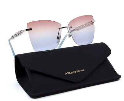 Pre-owned Dolce & Gabbana Dolce&gabbana Dg2289 Silver Blue Violet Gradient Authentic Sunglasses In Violet/blue